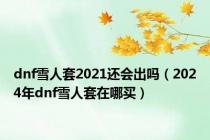 dnf雪人套2021还会出吗（2024年dnf雪人套在哪买）