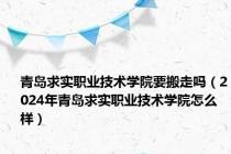 青岛求实职业技术学院要搬走吗（2024年青岛求实职业技术学院怎么样）