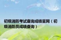 初级消防考试查询成绩官网（初级消防员成绩查询）