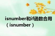 isnumber和if函数合用（isnumber）