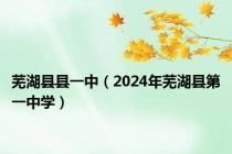 芜湖县县一中（2024年芜湖县第一中学）