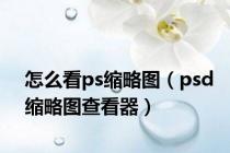 怎么看ps缩略图（psd缩略图查看器）