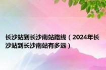 长沙站到长沙南站路线（2024年长沙站到长沙南站有多远）