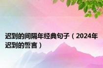 迟到的间隔年经典句子（2024年迟到的誓言）