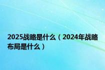 2025战略是什么（2024年战略布局是什么）