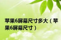 苹果6屏幕尺寸多大（苹果6屏幕尺寸）