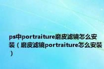 ps中portraiture磨皮滤镜怎么安装（磨皮滤镜portraiture怎么安装）