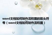 word文档如何制作流程图的箭头符号（word文档如何制作流程图）