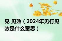 见 见效（2024年见行见效是什么意思）