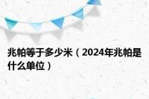 兆帕等于多少米（2024年兆帕是什么单位）