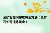 金矿石如何提炼黄金方法（金矿石如何提炼黄金）