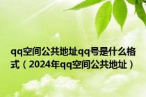 qq空间公共地址qq号是什么格式（2024年qq空间公共地址）