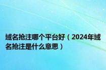 域名抢注哪个平台好（2024年域名抢注是什么意思）