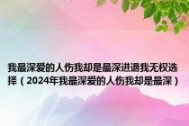 我最深爱的人伤我却是最深进退我无权选择（2024年我最深爱的人伤我却是最深）