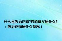 什么是政治正确?它的意义是什么?（政治正确是什么意思）