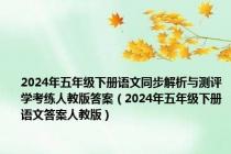 2024年五年级下册语文同步解析与测评学考练人教版答案（2024年五年级下册语文答案人教版）