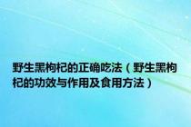 野生黑枸杞的正确吃法（野生黑枸杞的功效与作用及食用方法）