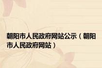 朝阳市人民政府网站公示（朝阳市人民政府网站）