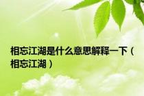 相忘江湖是什么意思解释一下（相忘江湖）