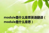 module是什么意思英语翻译（module是什么意思）