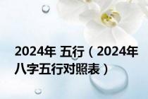 2024年 五行（2024年八字五行对照表）