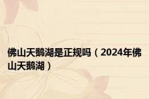 佛山天鹅湖是正规吗（2024年佛山天鹅湖）