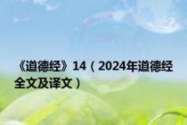 《道德经》14（2024年道德经全文及译文）