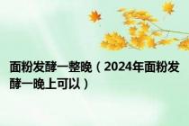 面粉发酵一整晚（2024年面粉发酵一晚上可以）