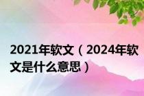 2021年软文（2024年软文是什么意思）