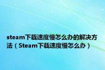 steam下载速度慢怎么办的解决方法（Steam下载速度慢怎么办）