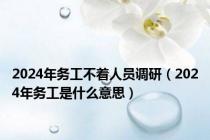 2024年务工不着人员调研（2024年务工是什么意思）