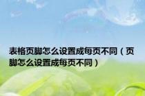 表格页脚怎么设置成每页不同（页脚怎么设置成每页不同）