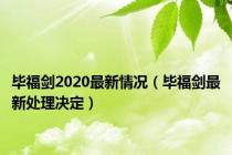 毕福剑2020最新情况（毕福剑最新处理决定）