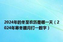 2024年的冬至农历是哪一天（2024年寒冬腊月打一数字）