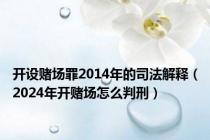 开设赌场罪2014年的司法解释（2024年开赌场怎么判刑）