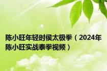 陈小旺年轻时侯太极拳（2024年陈小旺实战泰拳视频）