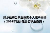 新乡住房公积金查询个人账户查询（2024年新乡住房公积金查询）