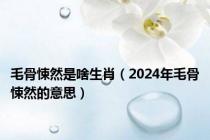 毛骨悚然是啥生肖（2024年毛骨悚然的意思）