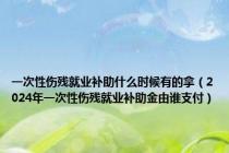 一次性伤残就业补助什么时候有的拿（2024年一次性伤残就业补助金由谁支付）