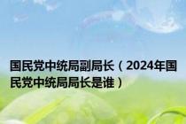 国民党中统局副局长（2024年国民党中统局局长是谁）