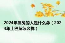 2024年属兔的人是什么命（2024年土巴兔怎么样）