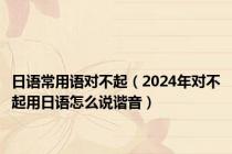 日语常用语对不起（2024年对不起用日语怎么说谐音）