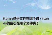 itunes备份文件在哪个盘（itunes的备份在哪个文件夹）