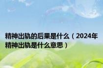 精神出轨的后果是什么（2024年精神出轨是什么意思）