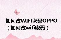 如何改WIFI密码OPPO（如何改wifi密码）