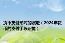 货币支付形式的演进（2024年货币的支付手段职能）