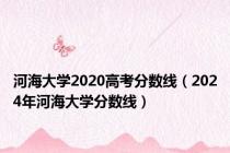 河海大学2020高考分数线（2024年河海大学分数线）