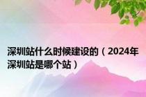 深圳站什么时候建设的（2024年深圳站是哪个站）