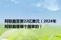 阿联酋签署22亿美元（2024年阿联酋是哪个国家的）