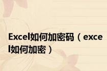 Excel如何加密码（excel如何加密）